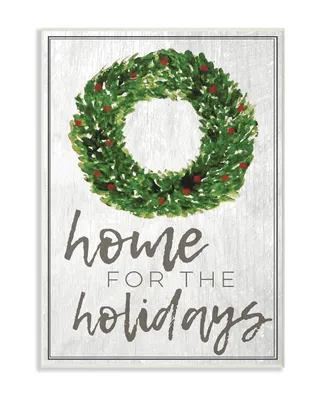 Stupell Industries Home For the Holidays Wreath Christmas Wall Plaque Art, 10" x 15"