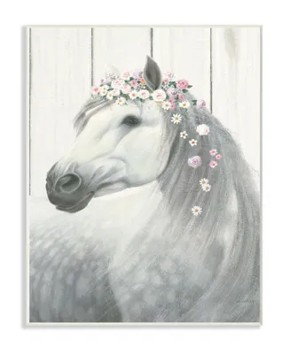 Stupell Industries Spirit Stallion Horse with Flower Crown Wall Plaque Art, 12.5" x 18.5"