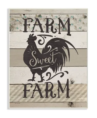 Stupell Industries Farm Sweet Farm Rustic Rooster Wall Plaque Art, 12.5" x 18.5"