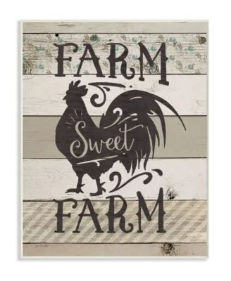 Stupell Industries Farm Sweet Farm Rustic Rooster Art Collection