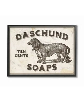 Stupell Industries Daschund Soap Vintage-Inspired Sign Framed Giclee Art