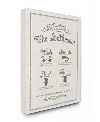 Stupell Industries Guide To Bathroom Procedures Linen Look Canvas Wall Art, 16" x 20"