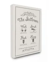 Stupell Industries Guide To Bathroom Procedures Linen Look Canvas Wall Art, 16" x 20"