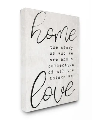 Stupell Industries Home and Love - Story of Who We Are Canvas Wall Art