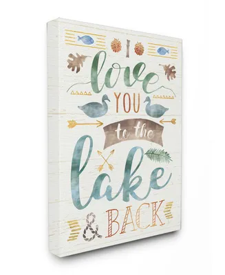 Stupell Industries I Love You To The Lake and Back Canvas Wall Art, 30" x 40"