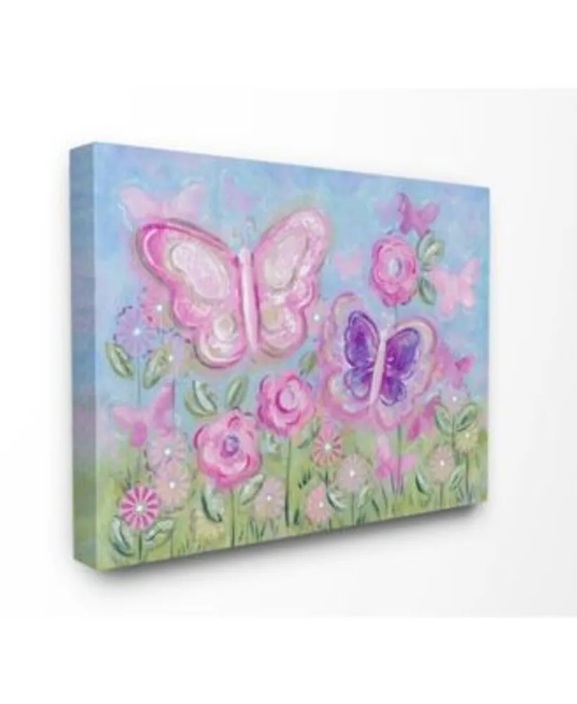 Stupell Industries The Kids Room Pastel Butterflies In A Garden Art Collection