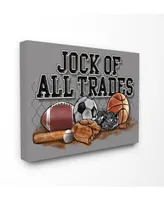 Stupell Industries Home Decor Art, Jock Of All Trades Sports Balls Canvas Wall Art, 24" x 30"