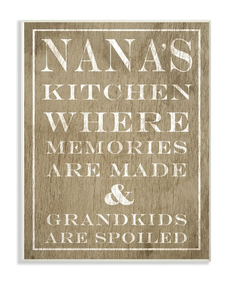 Stupell Industries Nanas Kitchen and Spoiled Grandkids Light Wall Plaque Art