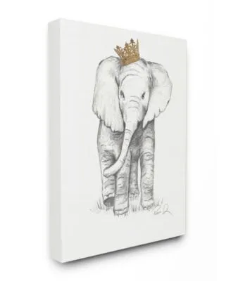 Stupell Industries Elephant Royalty Graphite Drawing Art Collection