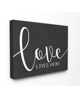 Stupell Industries Love Lives Here Canvas Wall Art, 30" x 40"