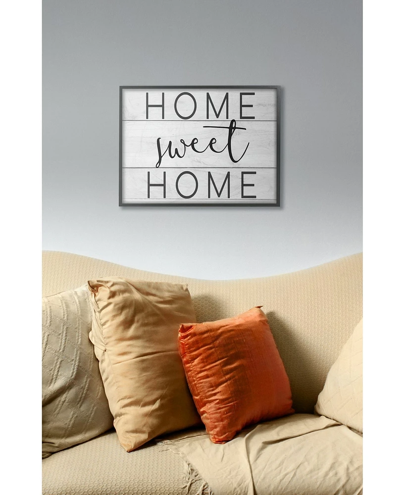 Stupell Industries Home Sweet Home Planks Framed Giclee Art, 16" x 20"