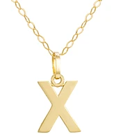 Initial Pendant Necklace with 18" Chain in 14k Yellow Gold