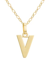 Initial Pendant Necklace with 18" Chain in 14k Yellow Gold