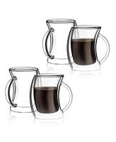 JoyJolt Caleo Double Wall Insulated Coffee Mugs, Set of 4