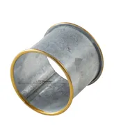 Saro Lifestyle Rim Galvanized Napkin Ring, Set of 4