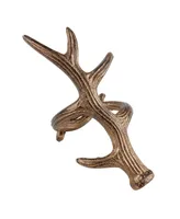 Saro Lifestyle Rustic Napkin Ring With Antler Design, Set of 4