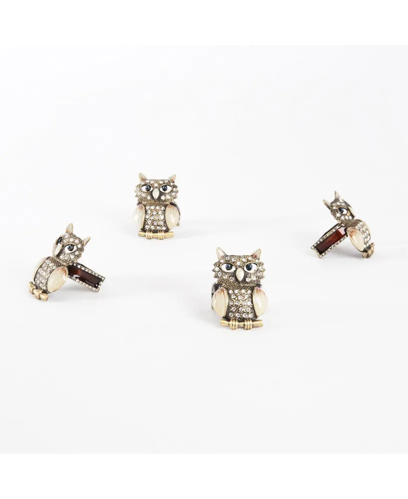 Saro Lifestyle Owl Napkin Ring, Set of 4