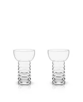 Viski Pacific Crystal Pearl Diver Glasses Set of 2, 12 Oz