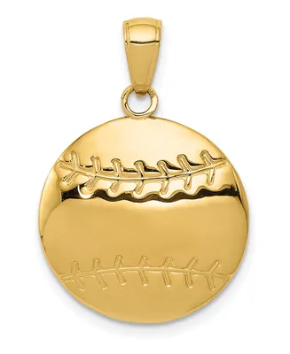 Baseball Charm in 14k Yellow Gold