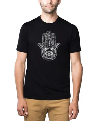 La Pop Art Men's Premium Word T-Shirt - Hamsa