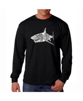 La Pop Art Men's Word Long Sleeve T-Shirt- Shark Species