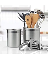 Cook N Home 2PC Stainless Steel Utensil Holder Set, Silver