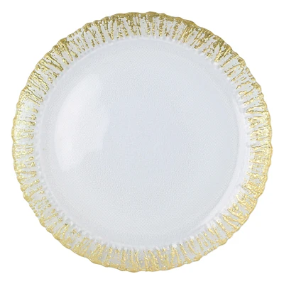 Vietri Rufolo Glass Gold Round Platter