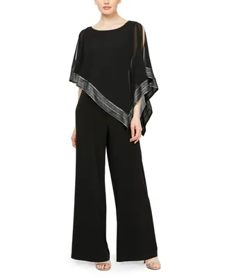 Sl Fashions Asymmetrical Cape Jumpsuit