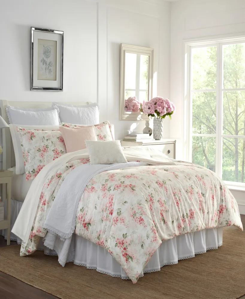 Laura Ashley Wisteria Velour Comforter Set, Twin