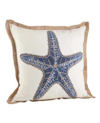 Saro Lifestyle Star Fish Printed Decorative Pillow, 20" x 20"