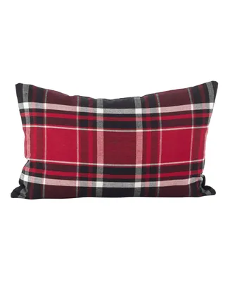 Saro Lifestyle Tartan Plaid Pattern Decorative Pillow, 12" x 20"