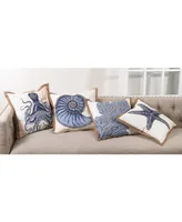 Saro Lifestyle Star Fish Printed Decorative Pillow, 20" x 20"