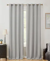 Hlc.me Camden Fashion 100% Blackout 2 Layer Winter Heat Blocking Thermal Insulated Energy Savings Window Curtain Drapery Grommet Panels for Office & B