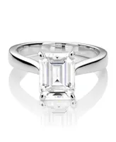 Moissanite Emerald Solitaire Ring 2-1/2 ct. t.w. Diamond Equivalent 14k White Gold