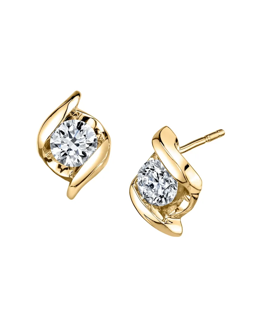 Sirena Diamond (1/3 ct. t.w.) Twist Earrings in 14k Yellow Gold