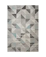 Nicole Miller Patio Sofia Holly Gray 5'3" x 7'2" Outdoor Area Rug Collection