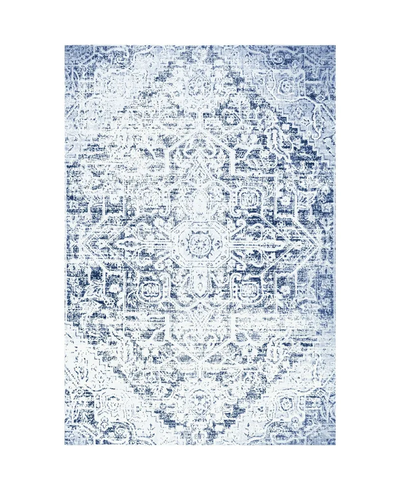 Nicole Miller Patio Sofia Fleur Dark Blue 5'3" x 7'2" Outdoor Area Rug