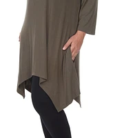 White Mark Plus Size Makayla Scoop Neck Tunic Top