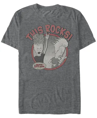 Beavis and Butthead Mtv Men's Rock Out Man Logo Short Sleeve T-Shirt