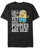 Minions Illumination Men's Despicable Me Call The Vet, These Puppies Are Sick Short Sleeve T-Shirt