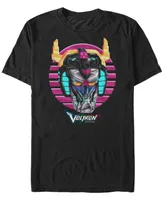 Voltron: Legendary Defender Men's Ultraviolet Retro Portrait Logo Short Sleeve T-Shirt