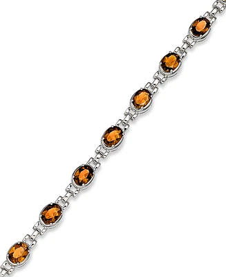 Sterling Silver Bracelet, Citrine Oval Link Bracelet (10 ct. t.w.)