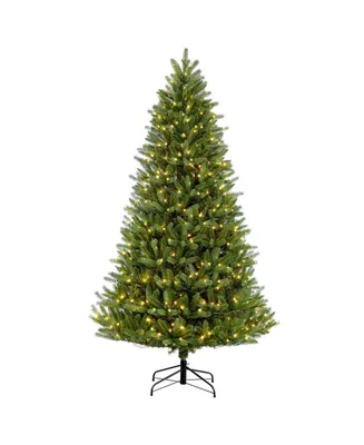 Puleo International ft Pre-Lit Green Mountain Fir Artificial Christmas Tree with Ul-Listed Clear Lights