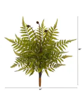 Nearly Natural 20" Fern Artificial Plant, Set of 3