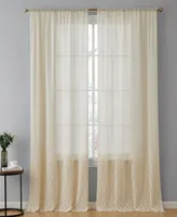 Hlc.me Monaco Premium Soft Decorative Ombre Lace Semi Sheer Light Filtering Rod Pocket Window Treatment Curtain Drapery Panels for Bedroom & Living Ro