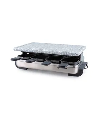 Swissmar 8 Person Stelvio Raclette Party Grill with Granite Stone Grill Top
