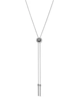 Lucky Brand Two-Tone Hematite-Pave & Chain Tassel Reversible Lariat Necklace, 33" + 2" extender