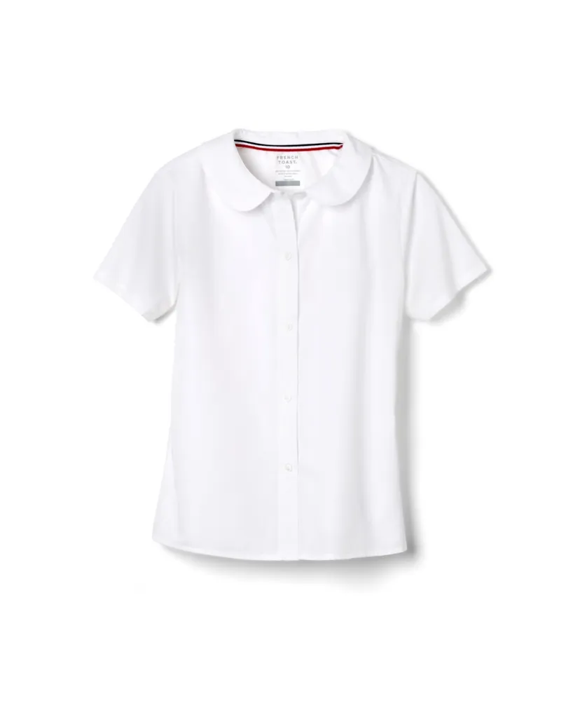 French Toast Plus Girls Short Sleeve Modern Peter Pan Blouse