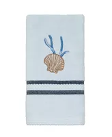 Avanti Blue Lagoon Ombre Seashells Fingertip Towel, 11" x 18"