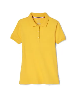 French Toast Big Girls Short Sleeve Stretch Pique Polo Shirt